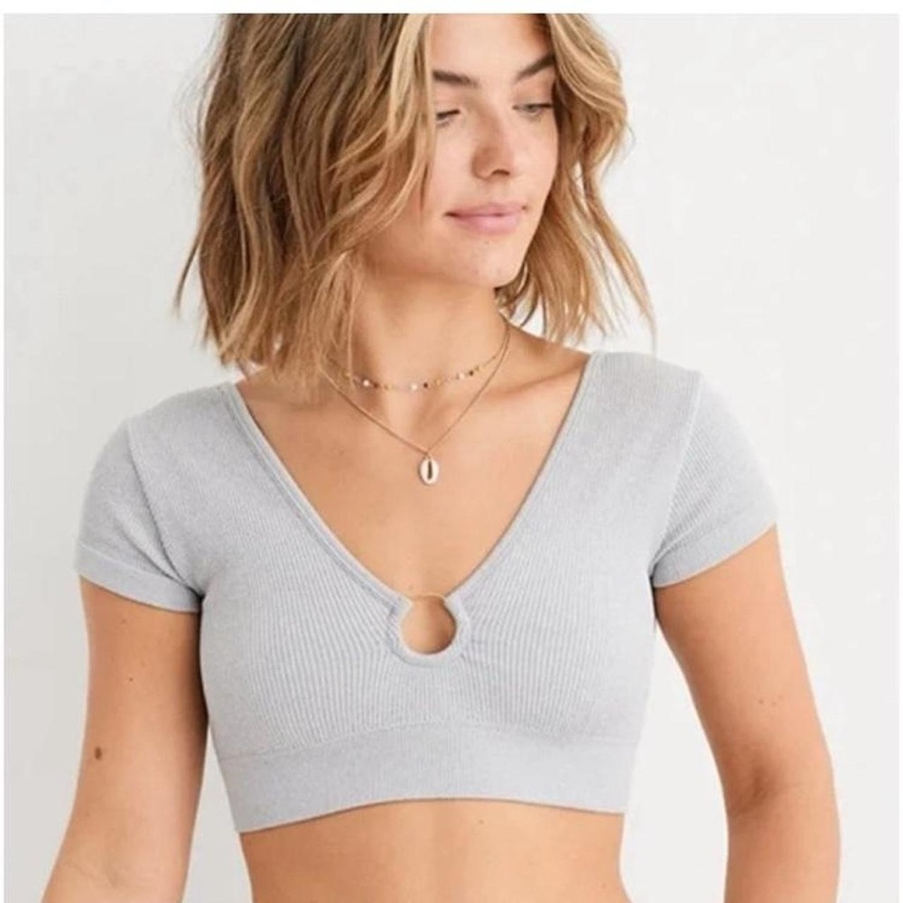Light Grey Aerie crop top Size M.